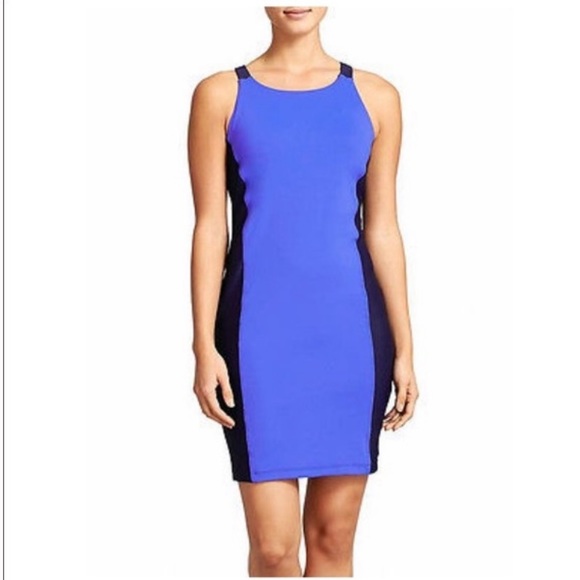 Athleta Blue Colorblock Swim Beach Summer Dress W-715 Sz XS - Picture 1 of 11
